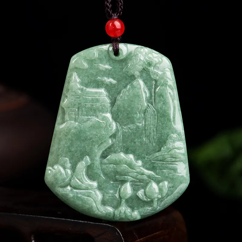 HUISHI Glutinous Jade Jadeite Necklaces Unisex-1
