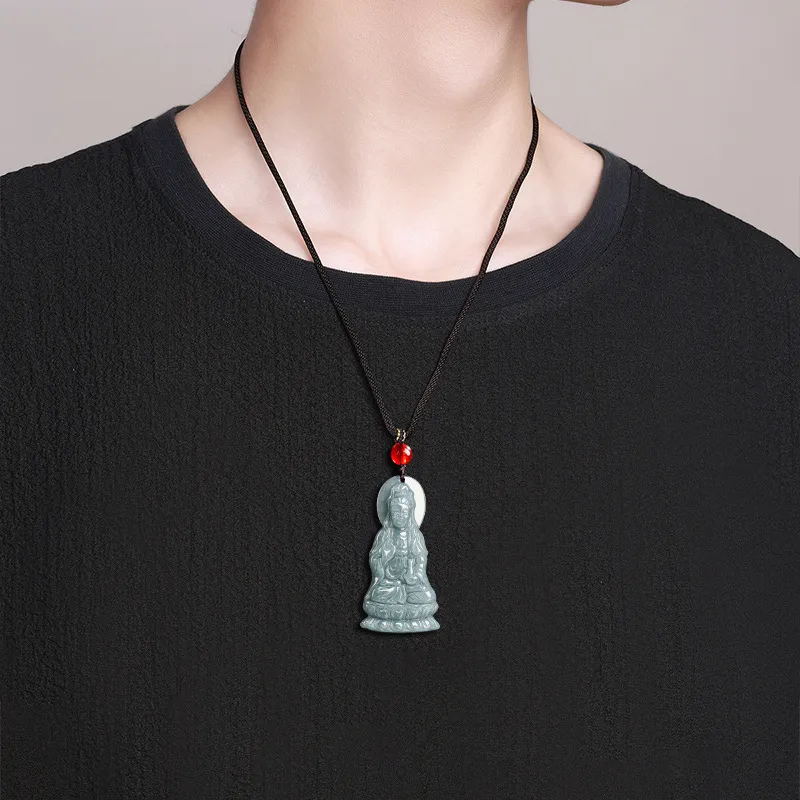 HUISHI Glutinous Jade Necklaces Unisex-3