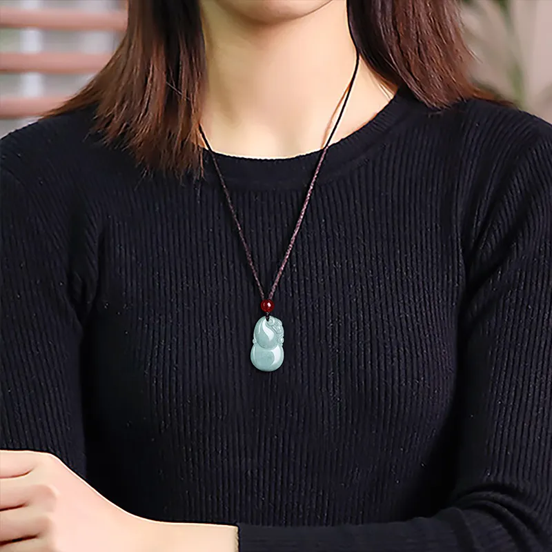 HUISHI Glutinous Jade Jadeite Necklaces Unisex-4