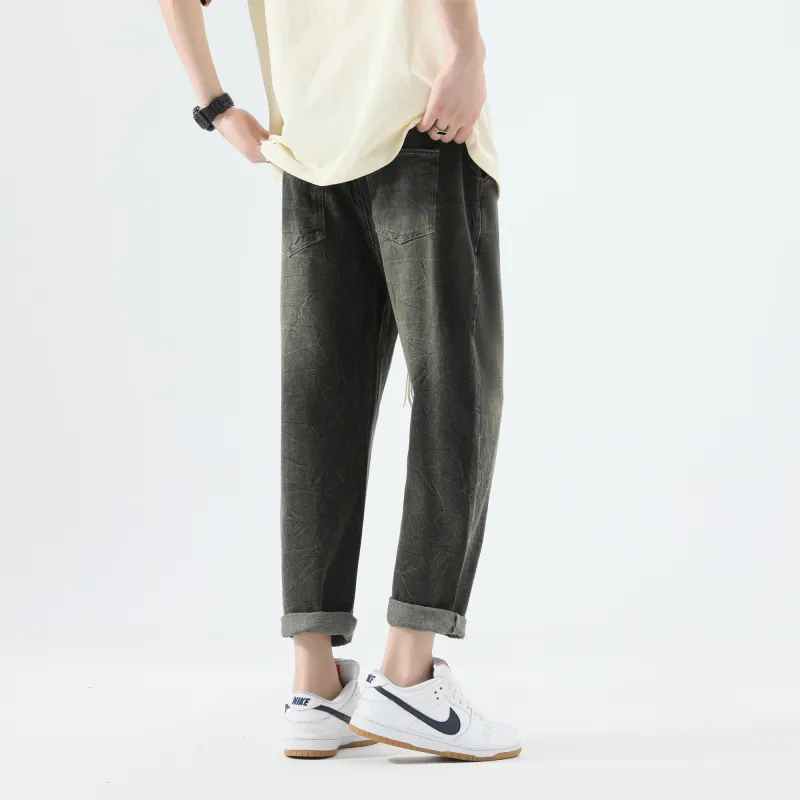 RHIME Jeans Unisex Yellow Mud Black-3