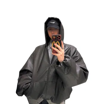 RHIME Leather Jacket Unisex Black