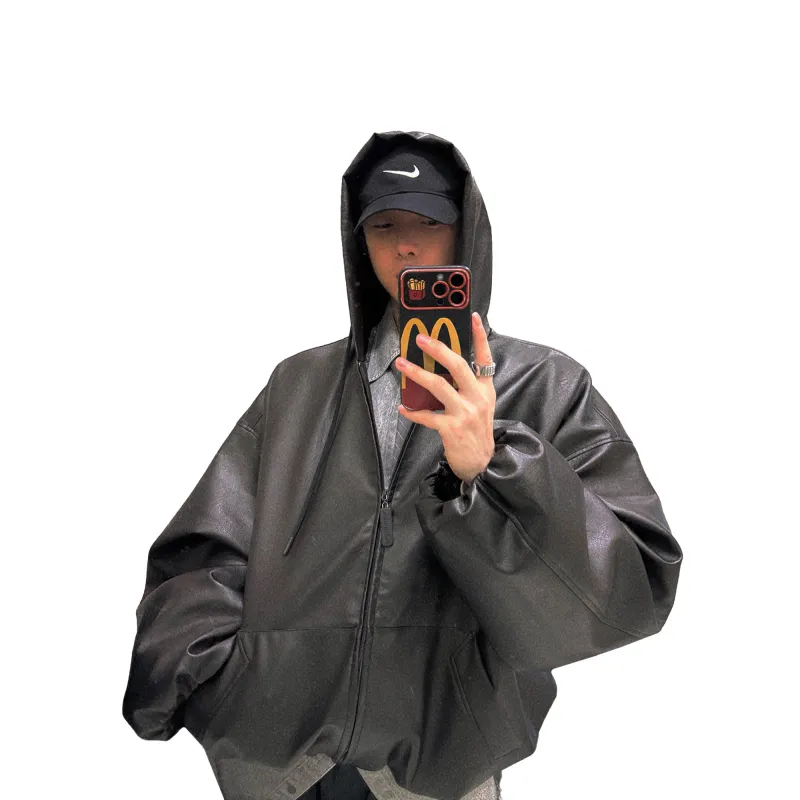 RHIME Leather Jacket Unisex Black-0