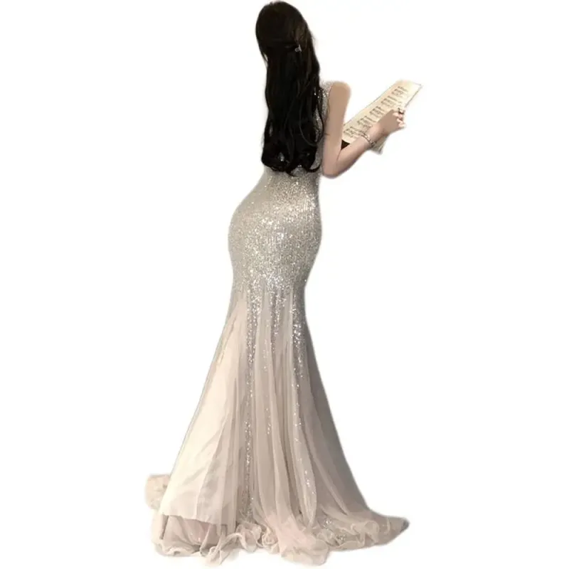 FLIM Slip Dresses Women's Champagne Silver-1