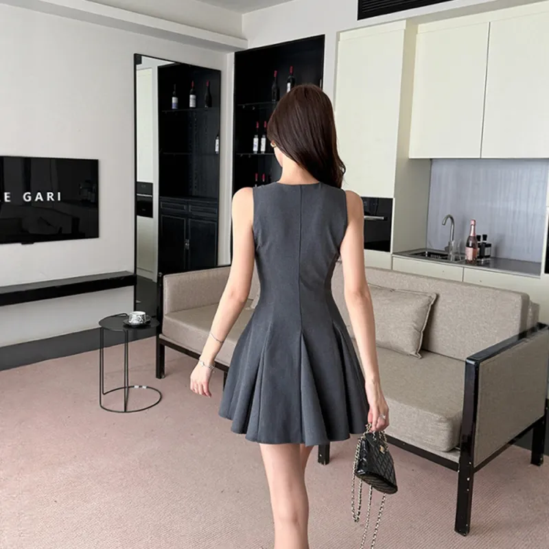 FLIM Sleeveless Dresses Women's Gray-6