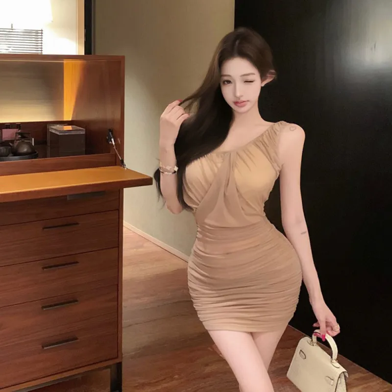 FLIM Sleeveless Dresses Women's Khaki-7
