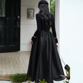 FLIM Two Piece Skirt Sets Women's Black Two Piece Set