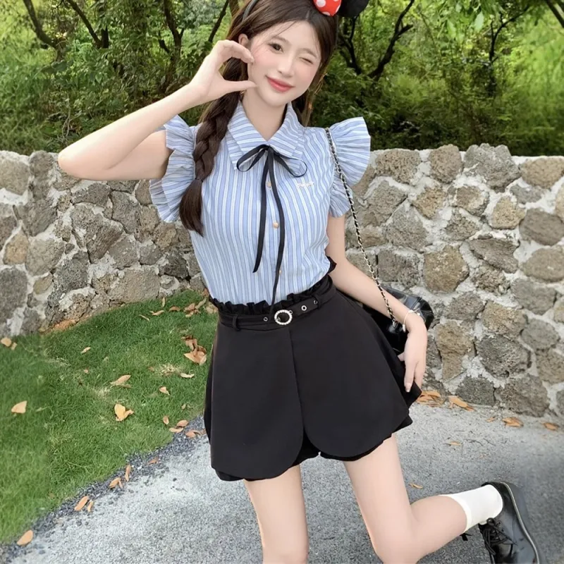 FLIM Skirt Set Women's Blue+Black-3