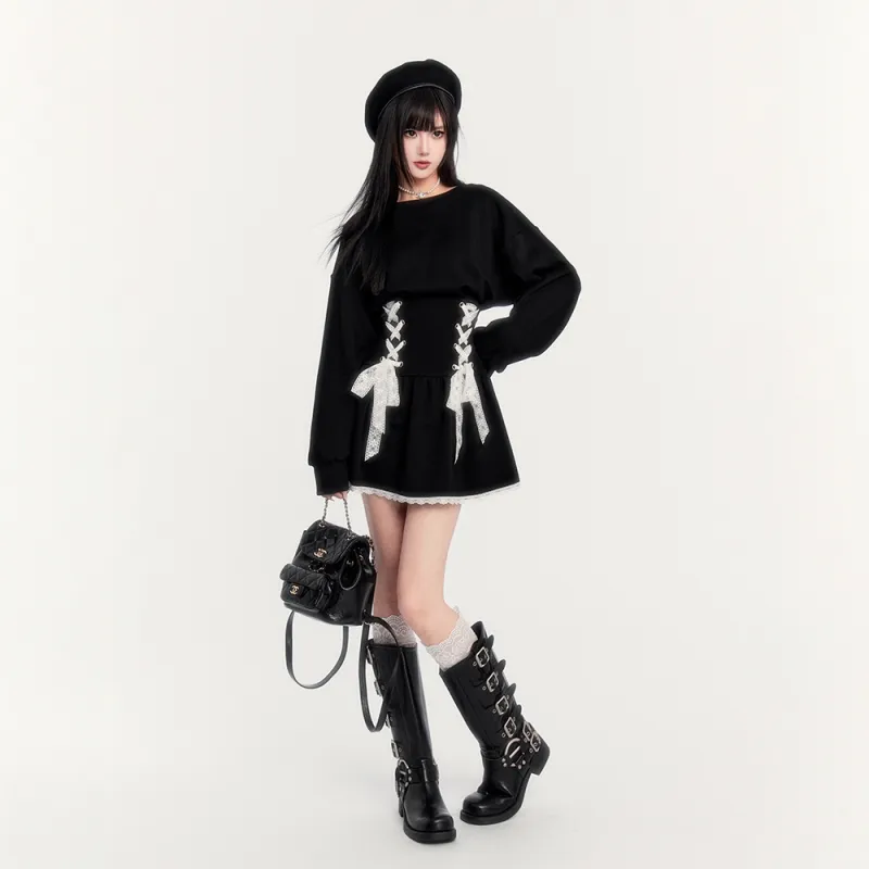 FLIM Long Sleeved Dress Women's Black-3
