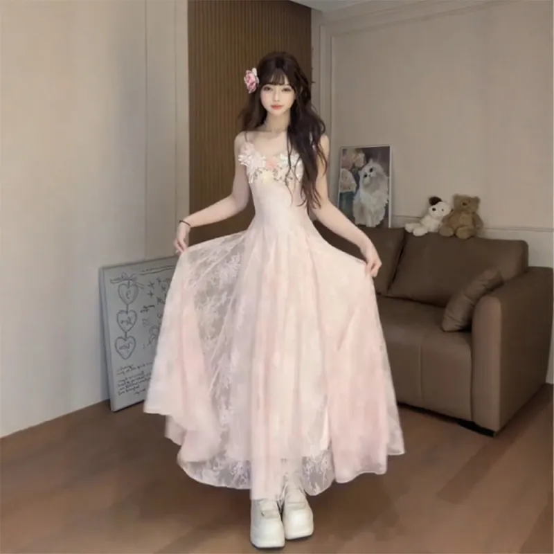 FLIM Slip Dresses Women's Pink-4