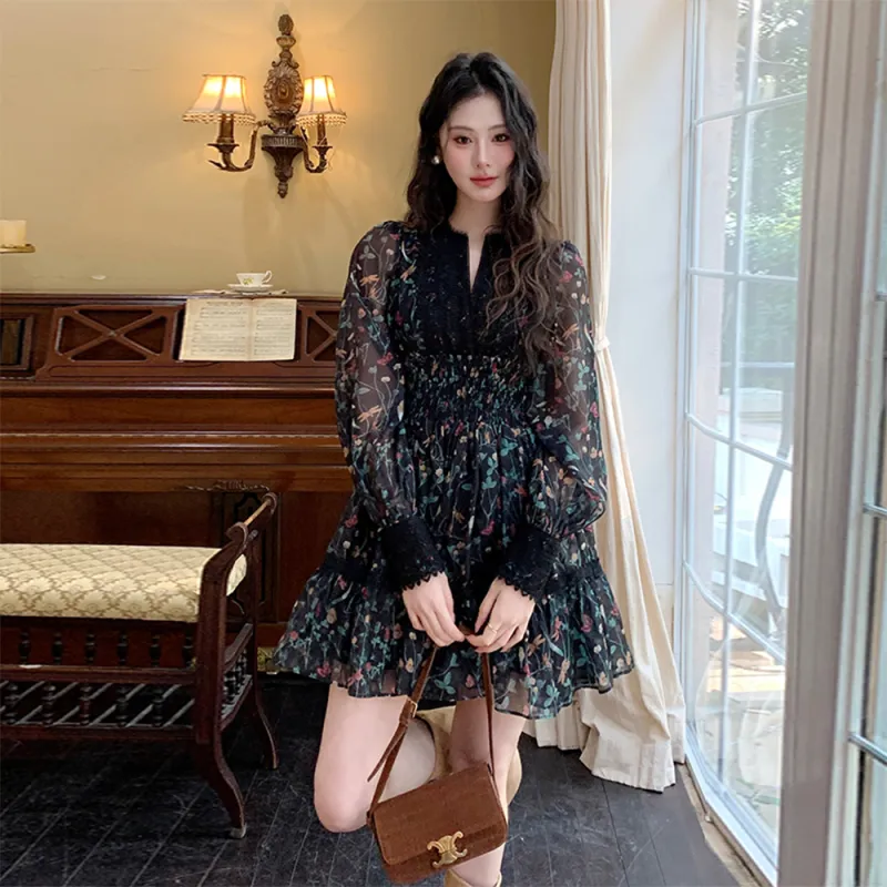 FLIM Long Sleeved Dress Women's Black-0