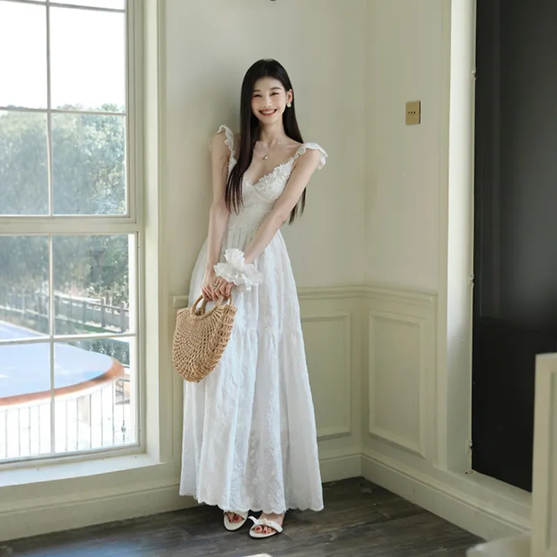FLIM Slip Dresses Women's White Bear Box-5