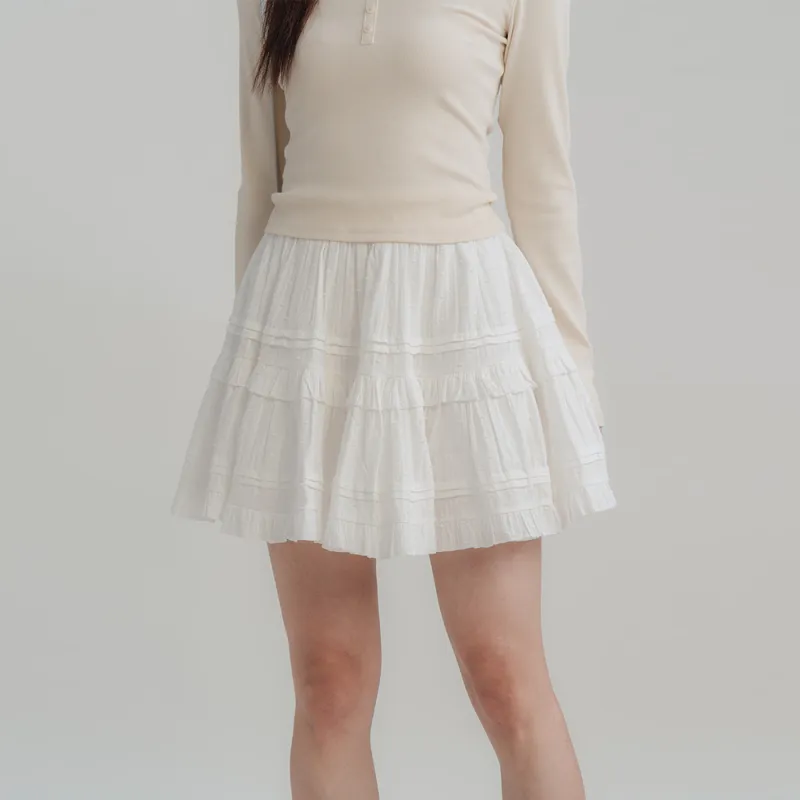 FLIM Casual Short Skirts Women's White-2