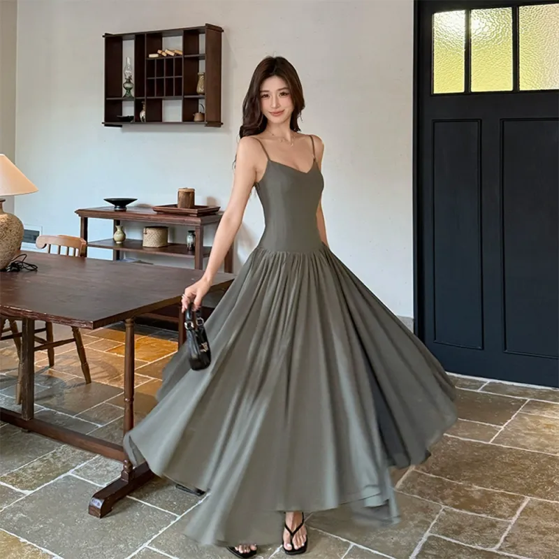 FLIM Slip Dresses Women's Gray-1