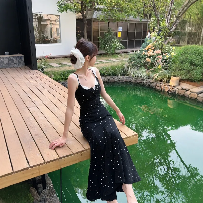 FLIM Slip Dresses Women's Black-3
