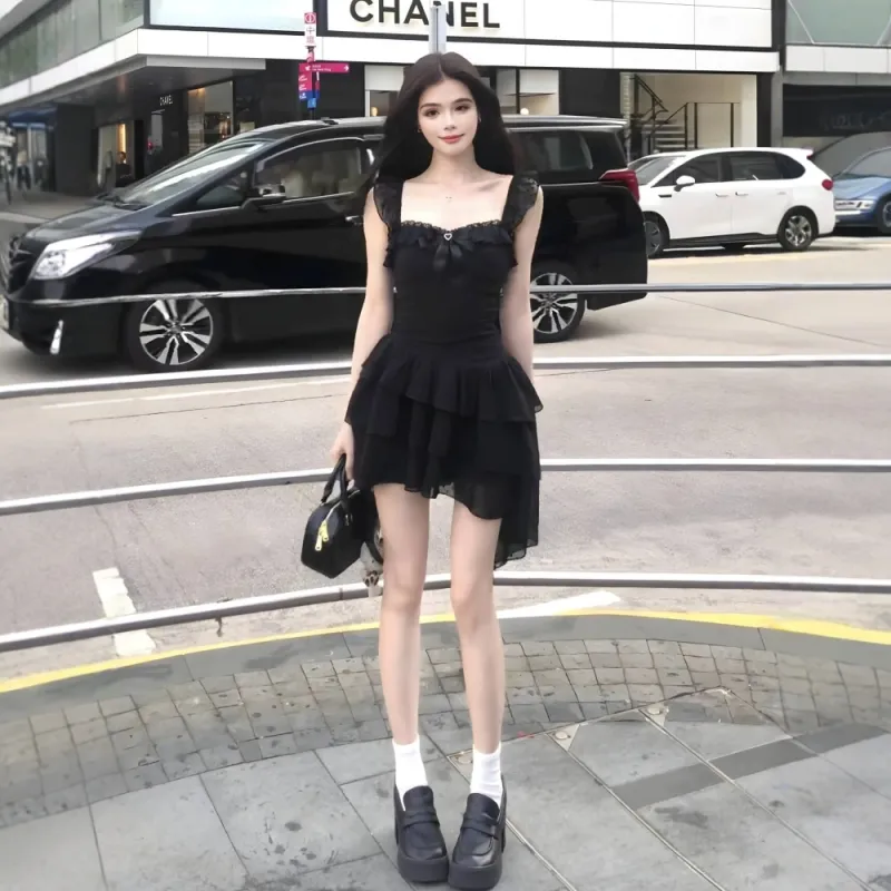 FLIM Slip Dresses Women's Black-1