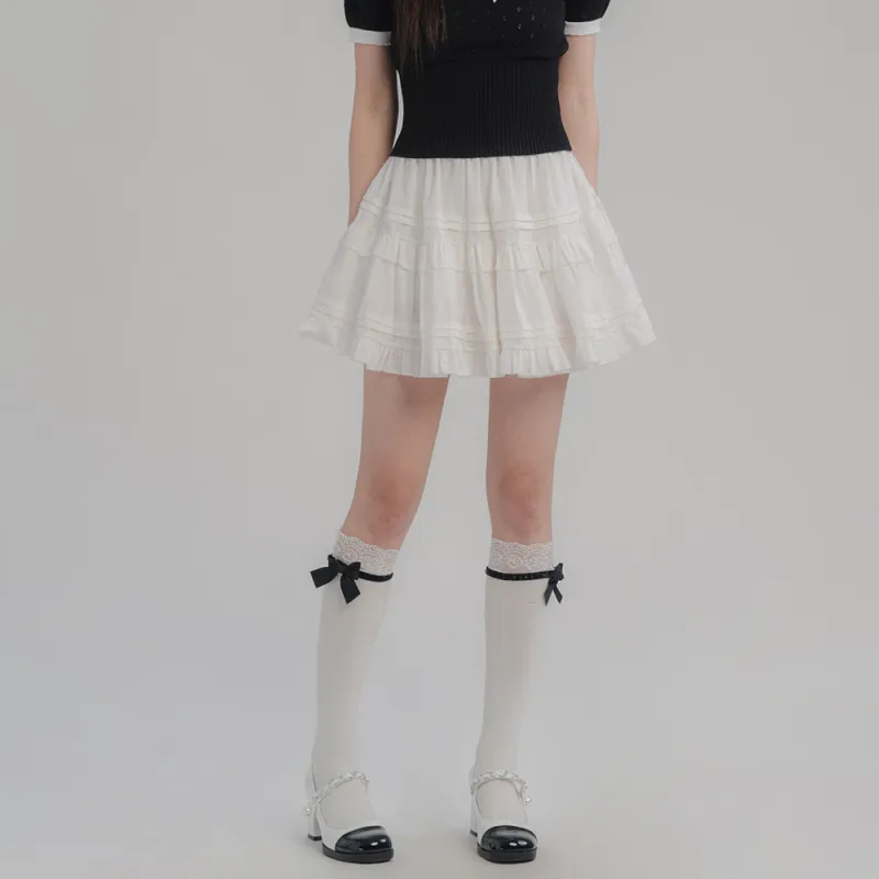 FLIM Casual Short Skirts Women's White-6