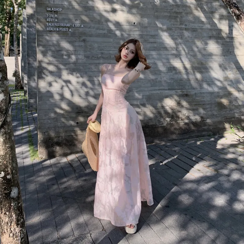 FLIM Slip Dresses Women's Pink-2