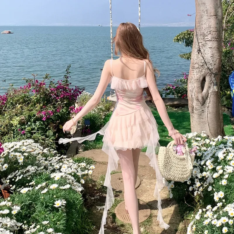 FLIM Slip Dresses Women's Pink-6