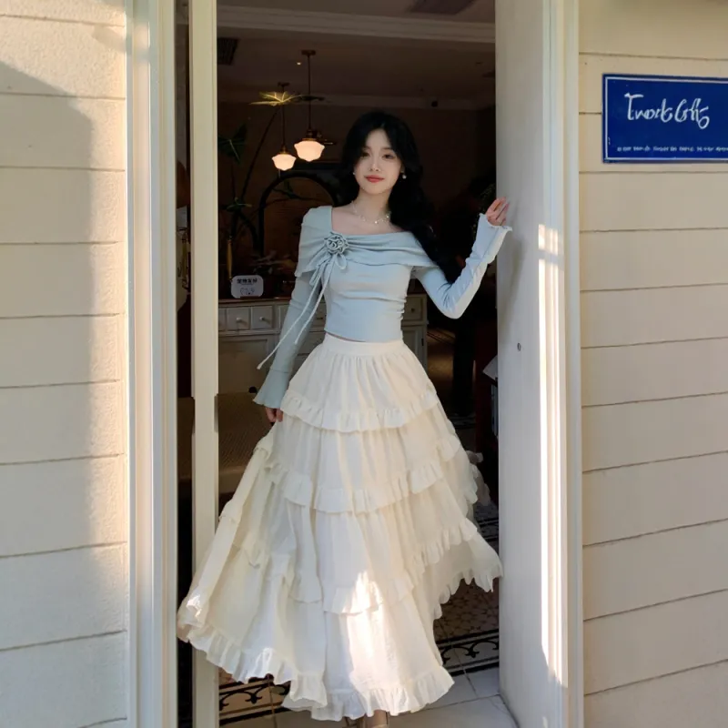 FLIM Two Piece Skirt Sets Women's-4