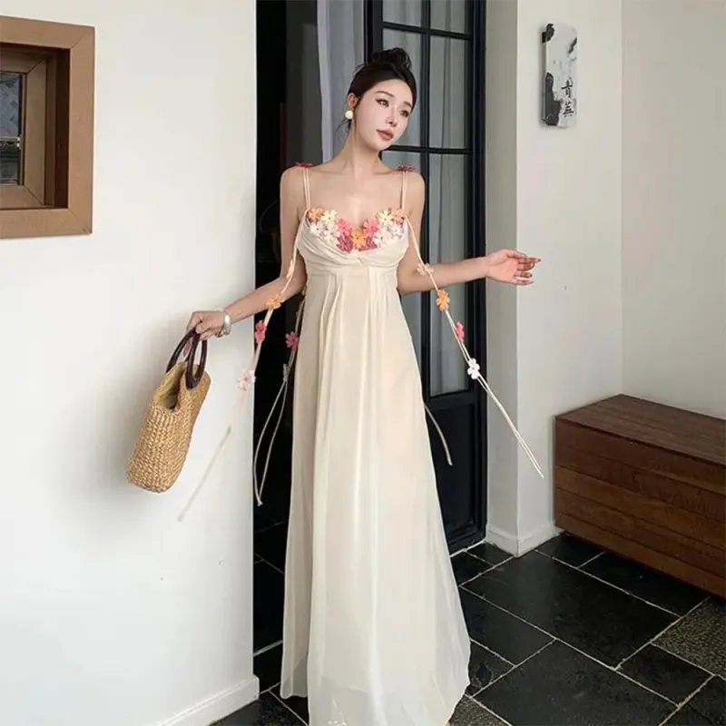 FLIM Slip Dresses Women's Apricot-4