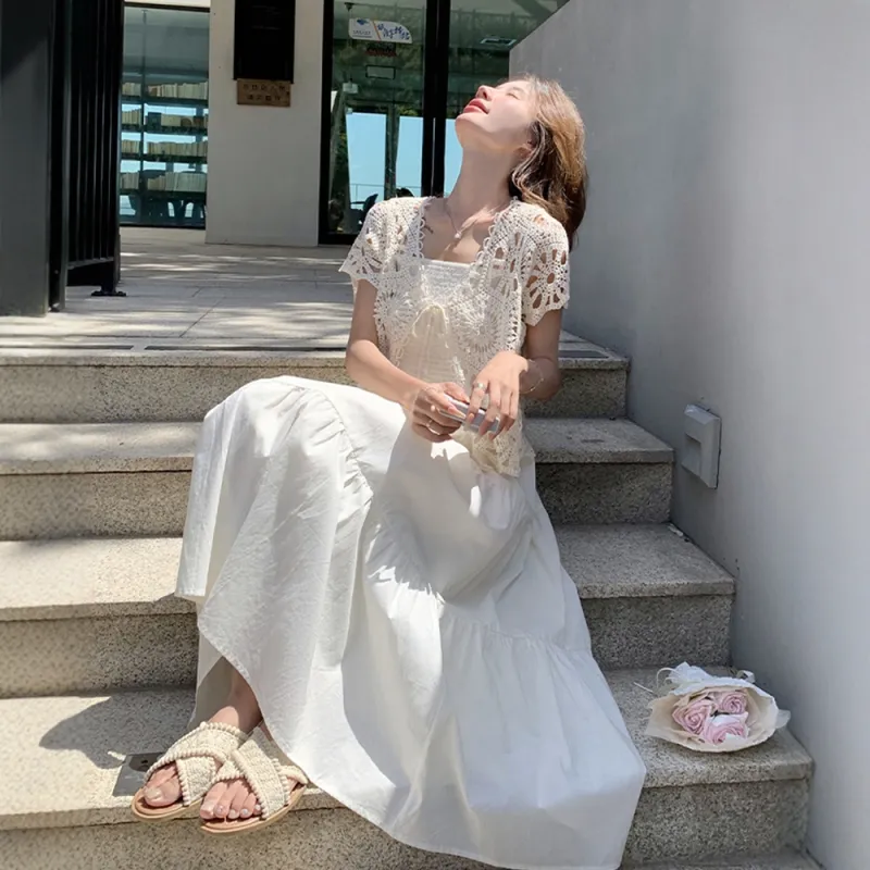FLIM Skirt Set Women's White Set-5