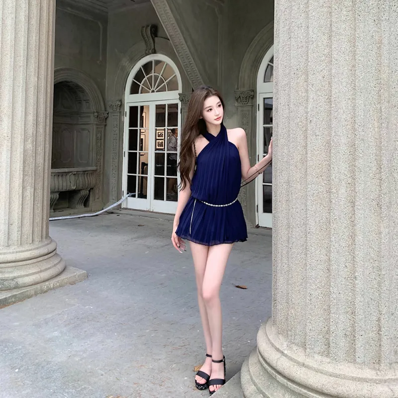 FLIM Sleeveless Dress Women's Dark Blue-7
