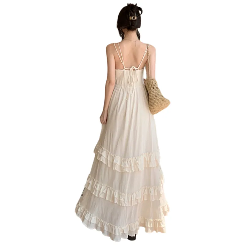 FLIM Slip Dresses Women's White-1