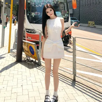 FLIM Sleeveless Dresses Women's White