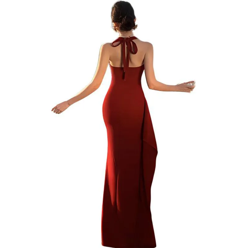 FLIM Slip Dresses Women's Red-1