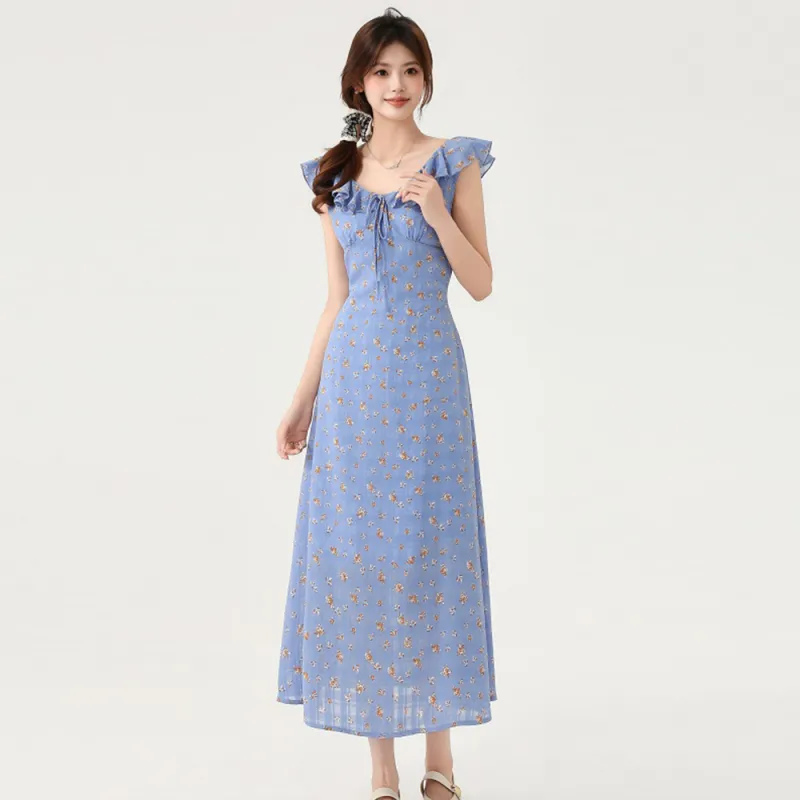 FLIM Sleeveless Dresses Women's Blue-5