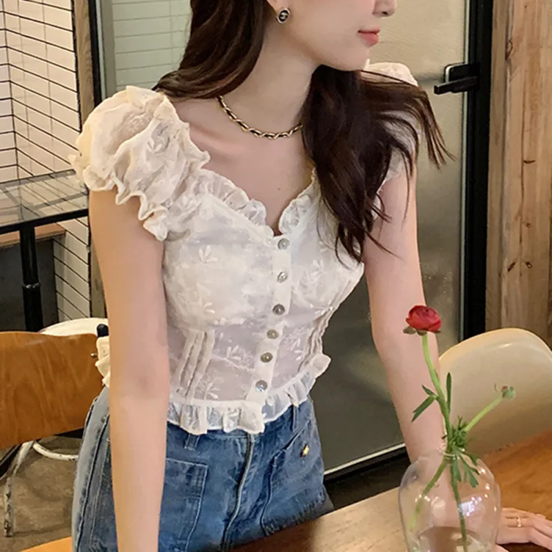 FLIM Chiffon Shirt Women's White-2