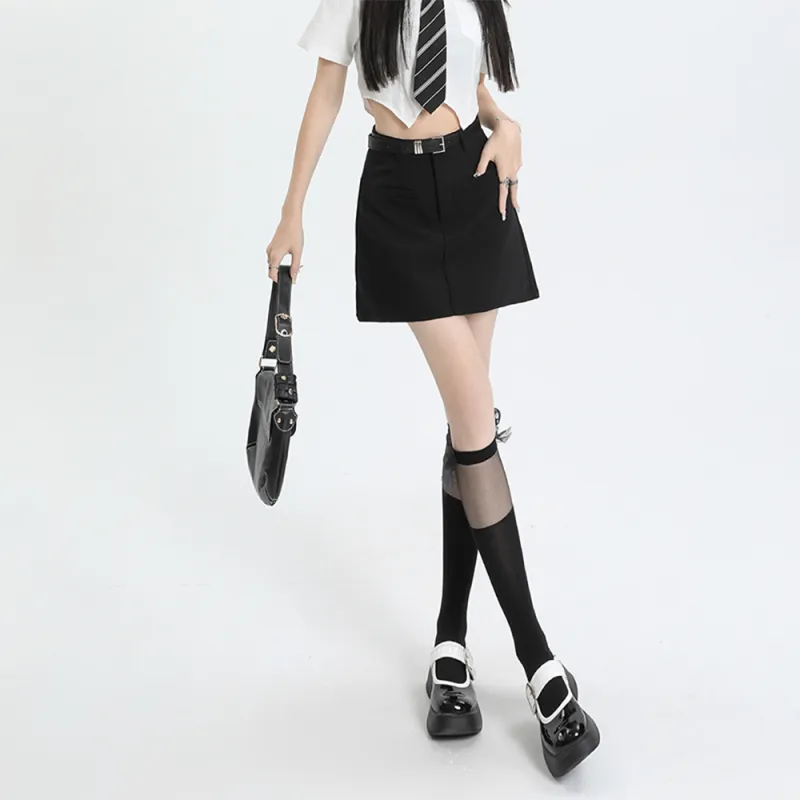 FLIM Casual Short Skirts Women's Coffee-11