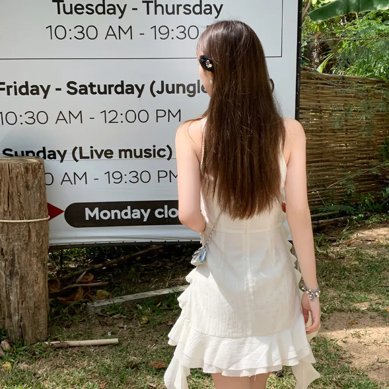 FLIM Sleeveless Dress Women's White-13