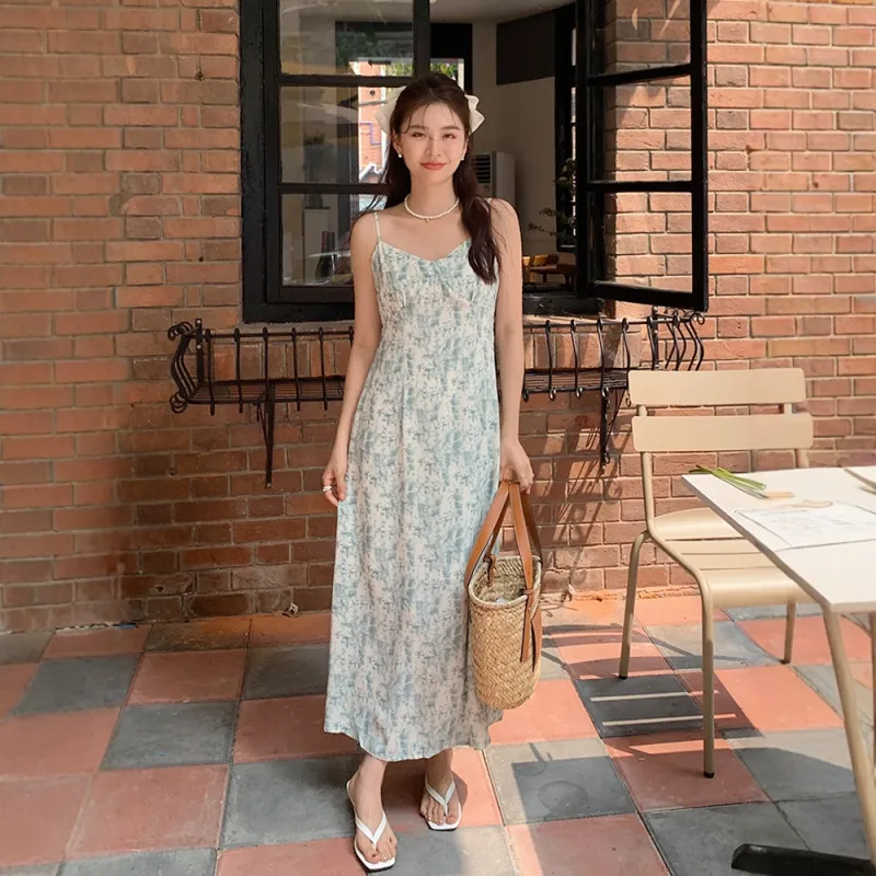 FLIM Slip Dresses Women's Blue-5