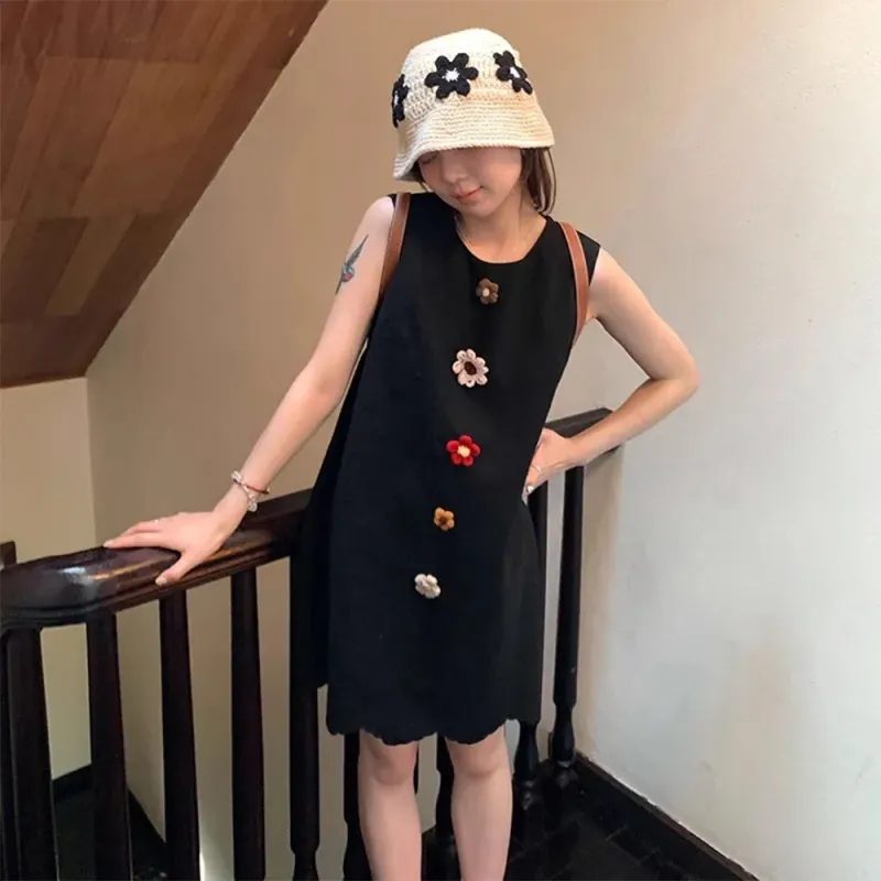 FLIM Sleeveless Dresses Women's Black-3