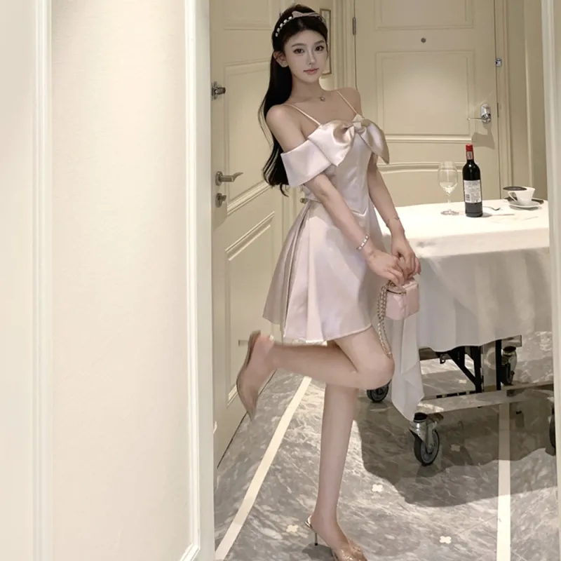FLIM Slip Dresses Women's Pink-6