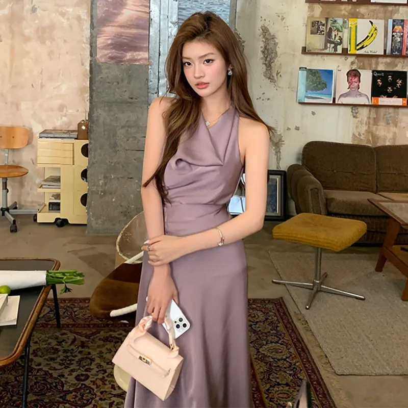 FLIM Sleeveless Dresses Women's Purple-1