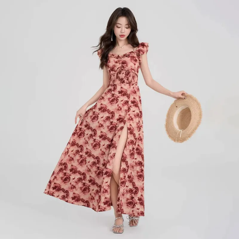 FLIM Sleeveless Dresses Women's Floral-2