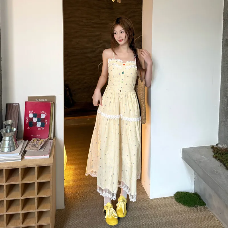 FLIM Slip Dresses Women's Yellow-2