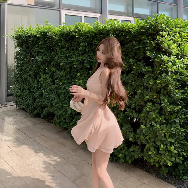 FLIM Sleeveless Dresses Women's Pink-2