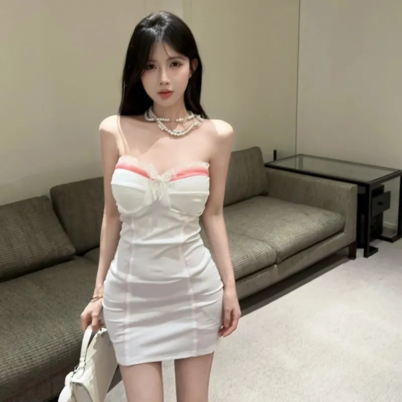 FLIM Sleeveless Dresses Women's White-4