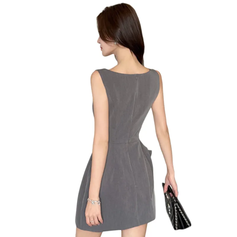 FLIM Sleeveless Dresses Women's Gray-1