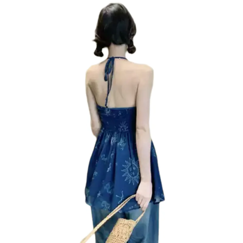 FLIM Slip Dresses Women's Blue-2