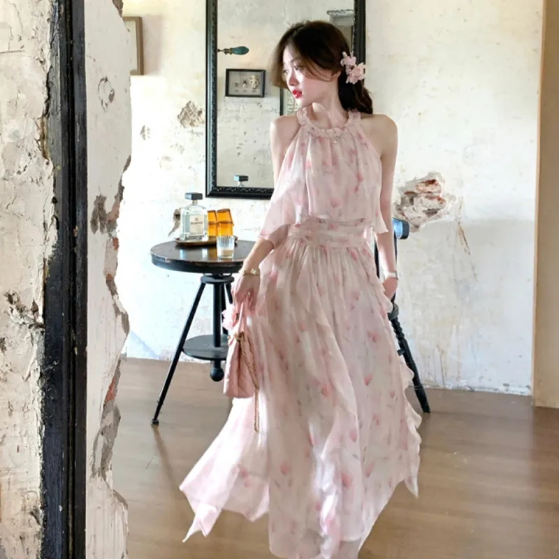 FLIM Sleeveless Dress Women's Pink-3