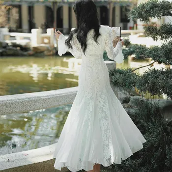FLIM Long Sleeved Dress Women's White