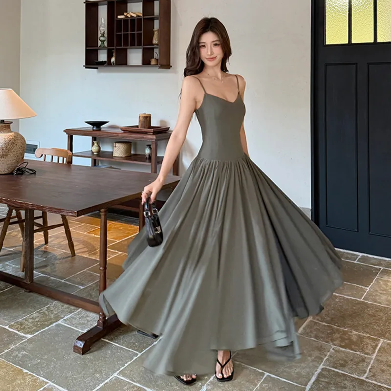 FLIM Slip Dresses Women's Gray-5
