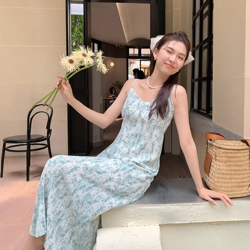 FLIM Slip Dresses Women's Blue-2