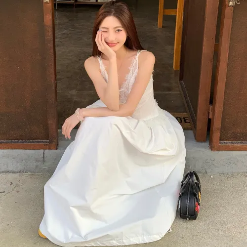 FLIM Two Piece Skirt Sets Women's White