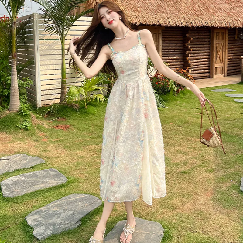 FLIM Slip Dresses Women's Apricot-4