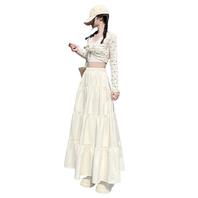 FLIM Casual Long Skirts Women's-4